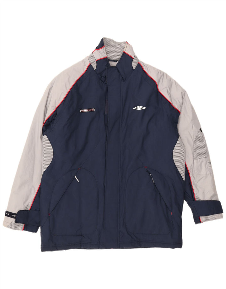 Umbro Herre Windbreaker Jacket UK 38/40 Medium Navy Blue Colourblock Nylon