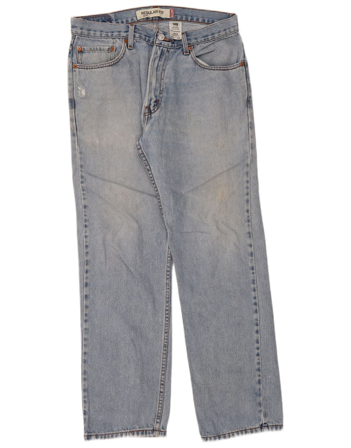 LEVI'S Herre 505 Regular Fit Straight Jeans W34 L32 Blå Bomuld