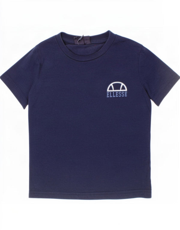 Ellesse Boys Grafisk T-Shirt Top 3-4 År Marineblå Bomuld