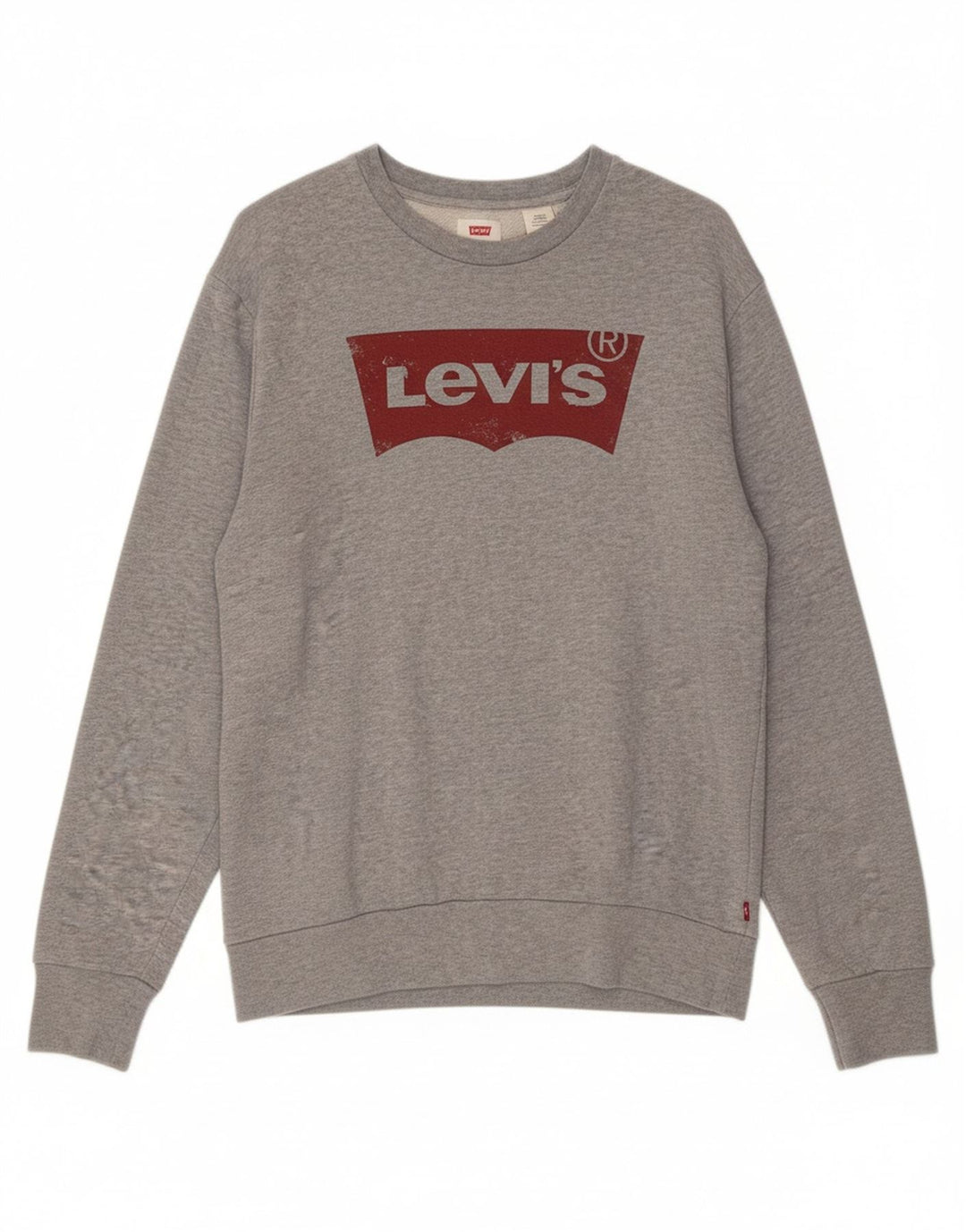 LEVI'S Mens Graphic Sweatshirt Jumper Medium Grey Cotton Vintage Levi's and Second-Hand Levi's from Messina Hembry 