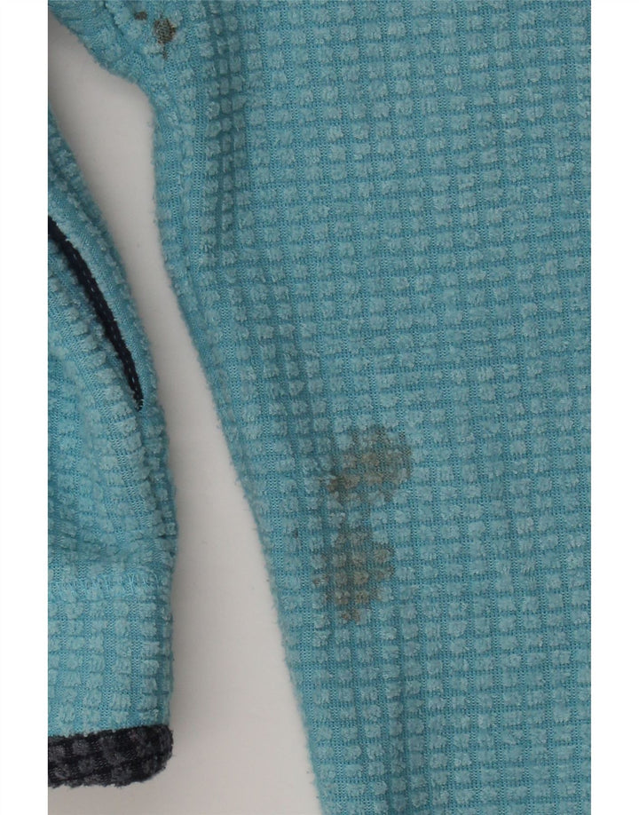 Weird Fish Womens Zip Neck Fleece Jumper UK 16 Large Blue Polyester