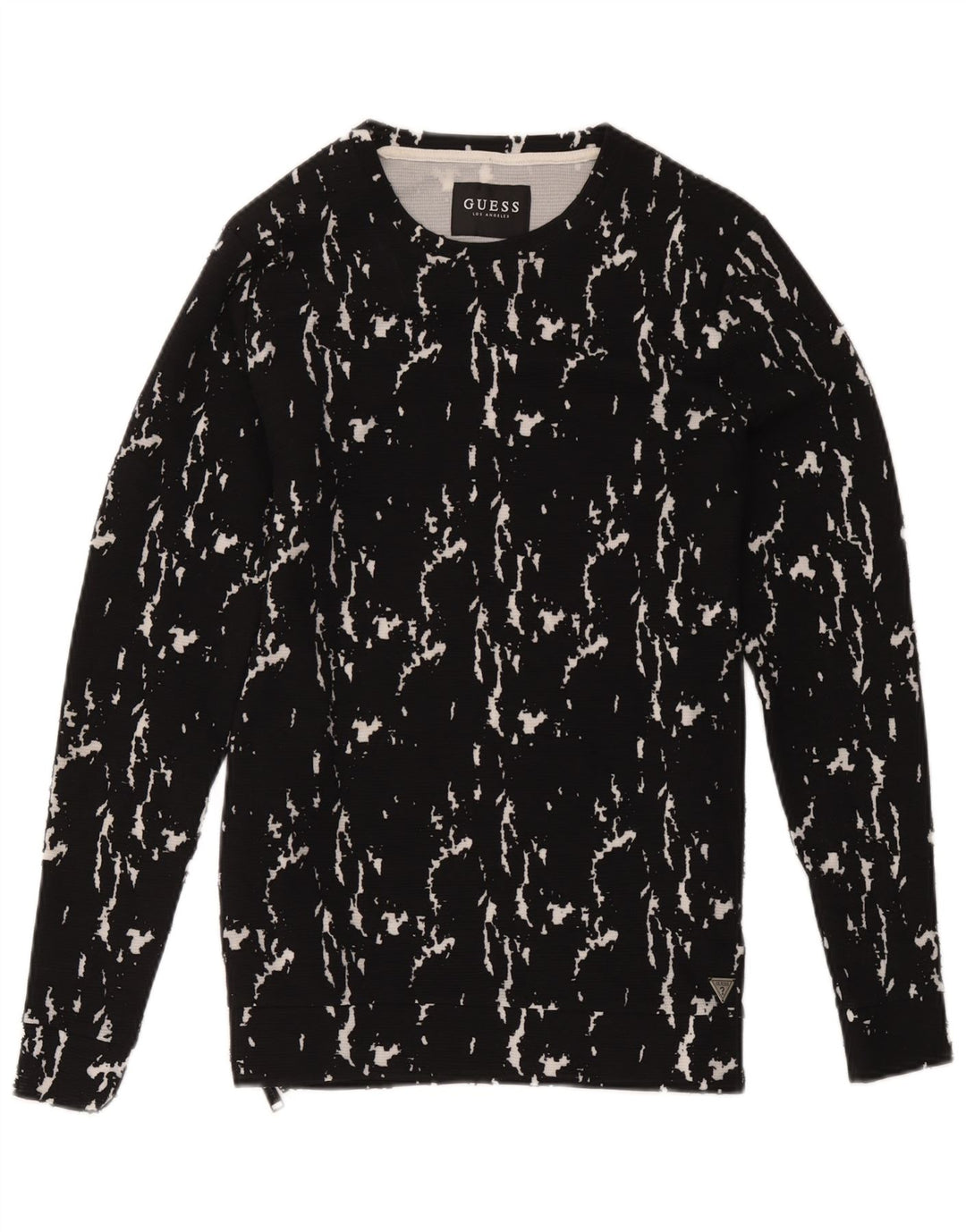Guess Herre abstrakt mønster sweatshirt lille sort bomuld