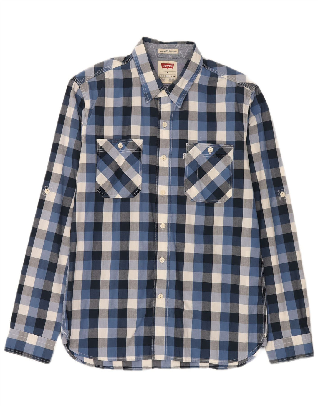 Levi's Herre Slim Fit skjorte Medium Blue Gingham Cotton