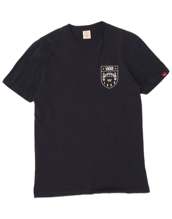 Vans Herre grafisk T-shirt Top Medium Marineblå Bomuld