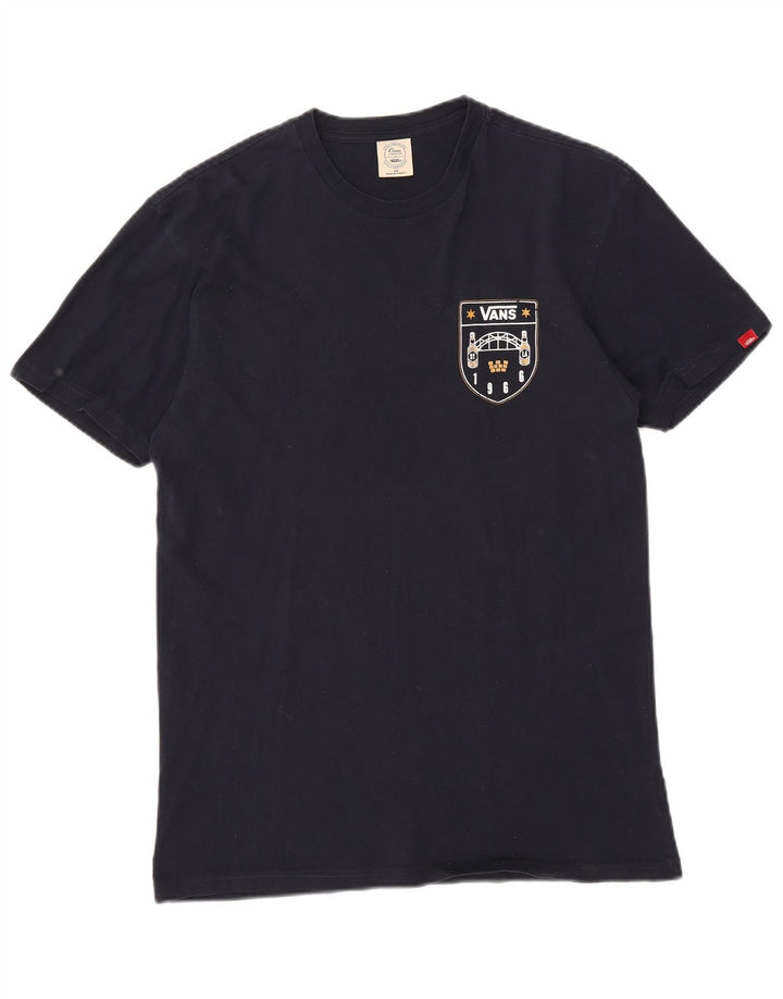 Vans Herre grafisk T-shirt Top Medium Marineblå Bomuld