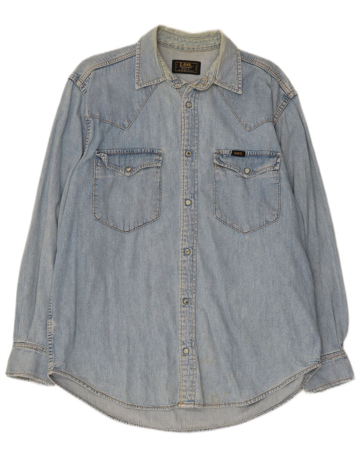 Lee Herre denimskjorte lille blå bomuld
