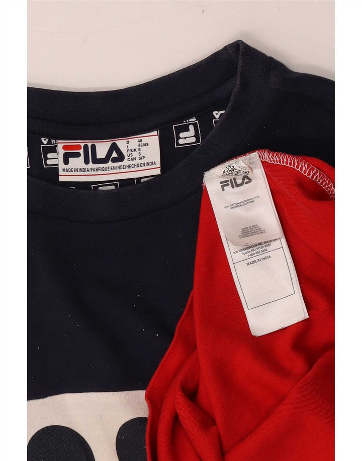 Fila Herre grafisk T-shirt Top Lille flerfarvet Colourblock Bomuld