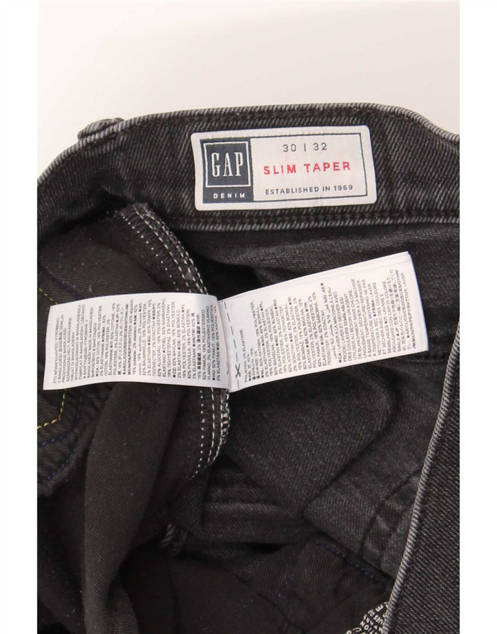 Gap Dame Slim Tapered Jeans W30 L32 Sort Bomuld
