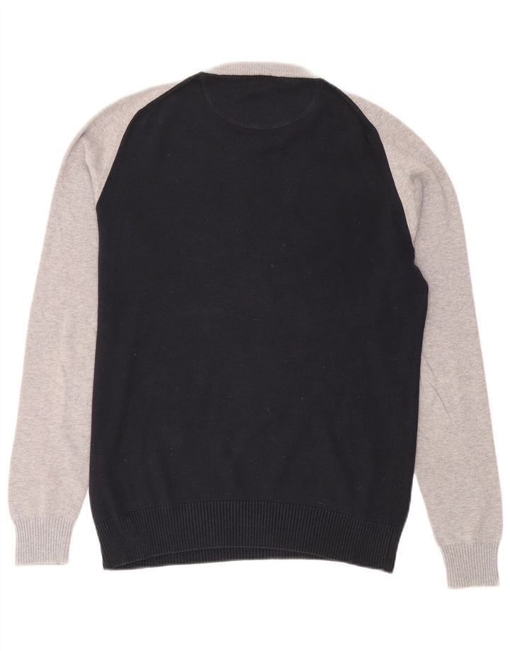 Bikkembergs Herre Crew Neck Jumper Sweater Medium Navy Blue Colourblock