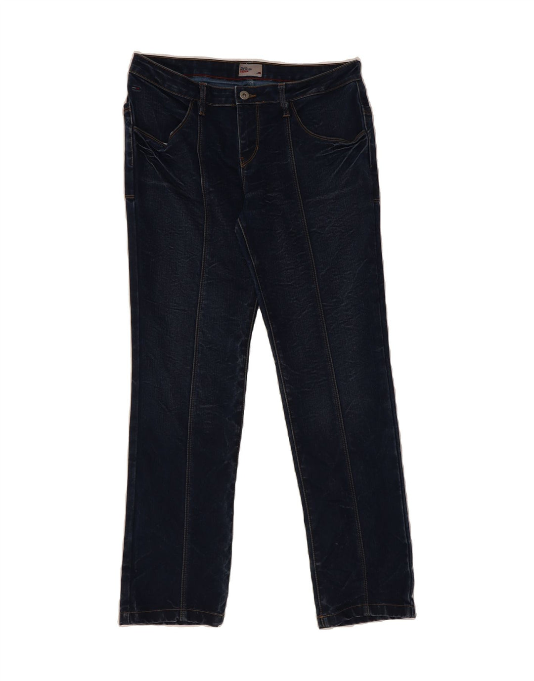 TOMMY HILFIGER Womens Straight Jeans W33 L30 Navy Blue Cotton Vintage Tommy Hilfiger and Second-Hand Tommy Hilfiger from Messina Hembry 