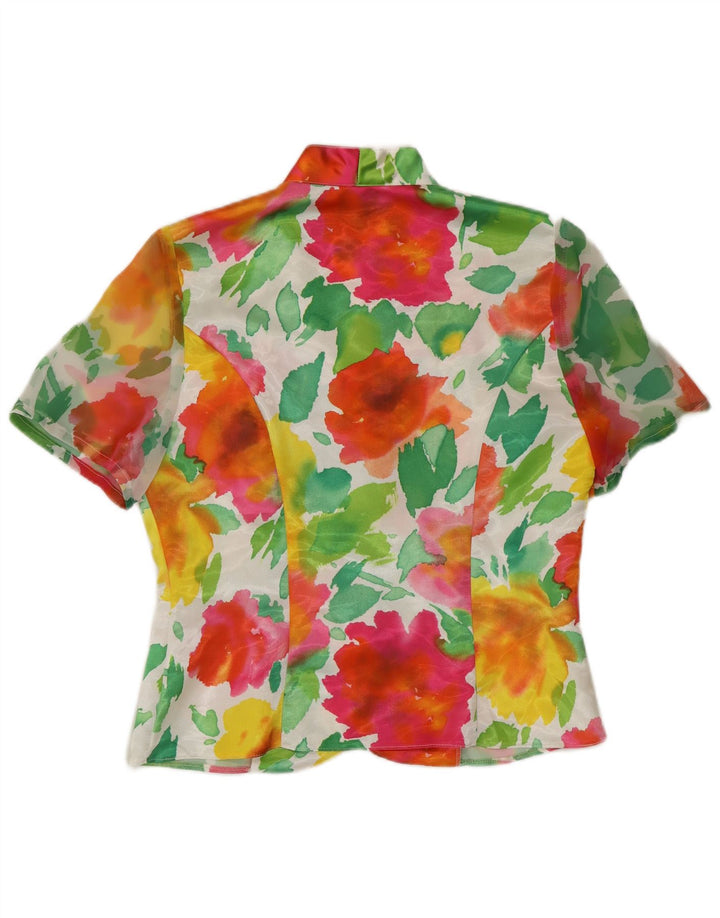 Vera Mont Dame Se Through Shirt Bluse UK 12 Medium Multicolored Floral