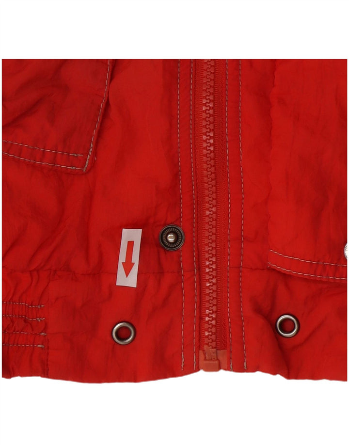 K-Way Boys Hætte Skijakke 7-8 År Rød Colourblock Polyamid