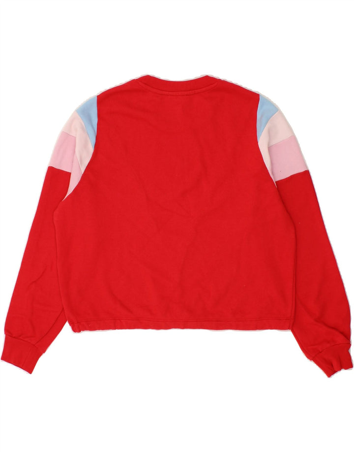 LEVI'S Womens Oversized Crop Sweatshirt Jumper UK 6 XS Rød Colourblock