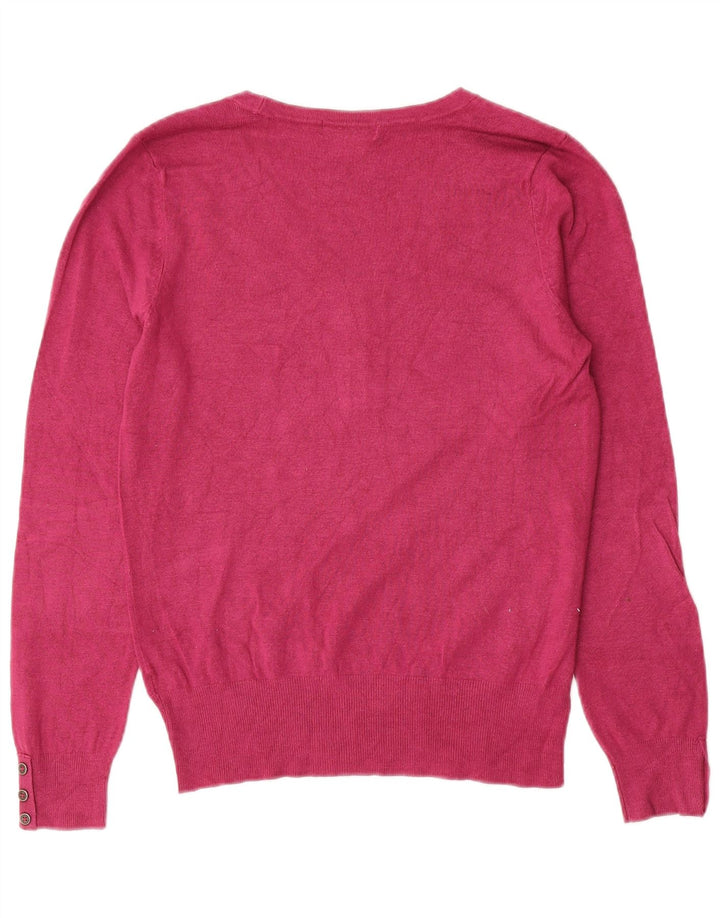 Marks & Spencer Dame V-hals sweater UK 14 Medium Pink