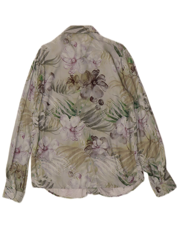 Vintage herreskjorte lille flerfarvet blomsterviscose