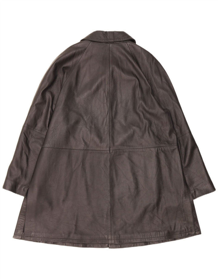 Vintage læderfrakke til kvinder IT 48 XL Sort