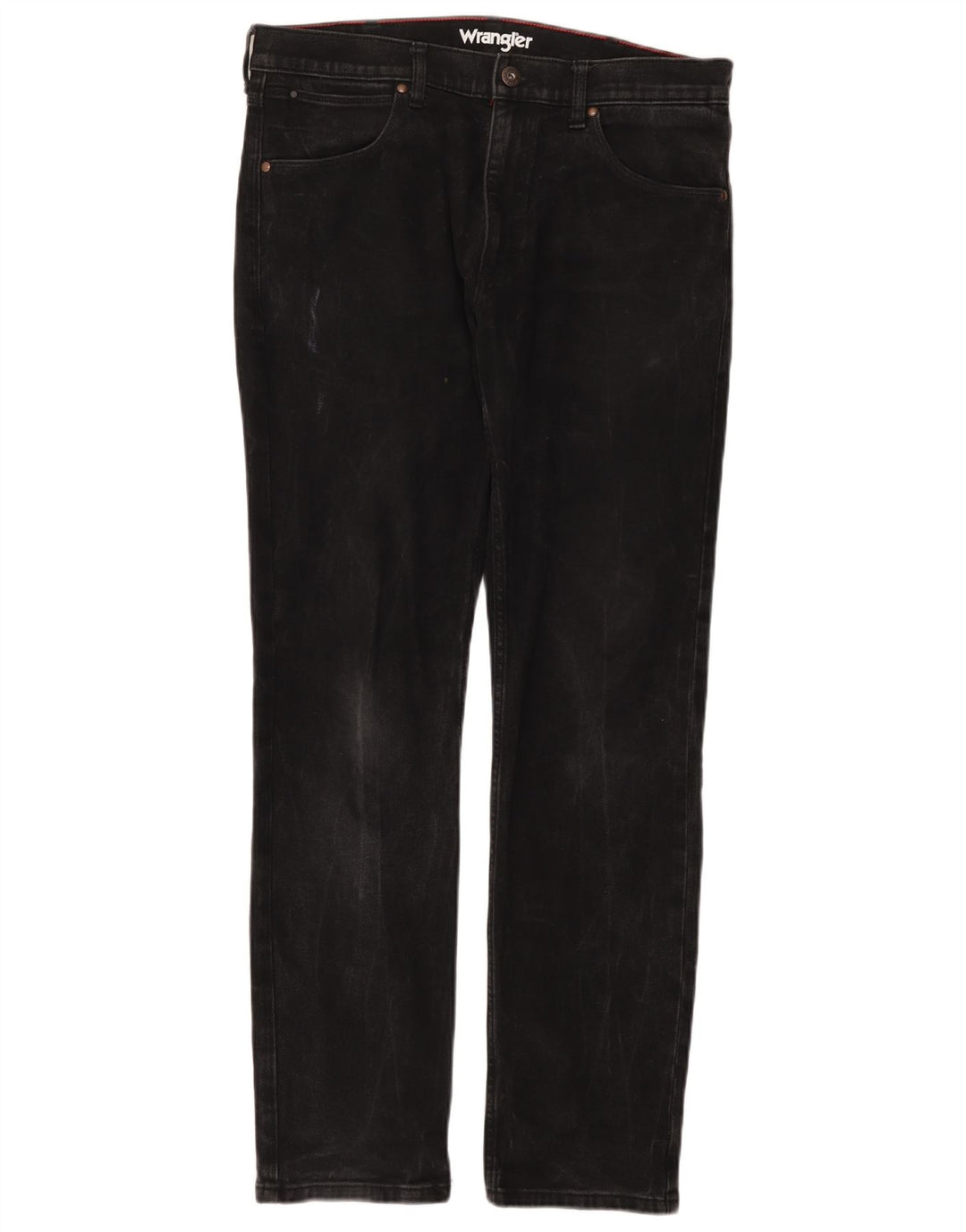 Wrangler Herre Regular Fit Straight Jeans W33 L32 Sort Bomuld