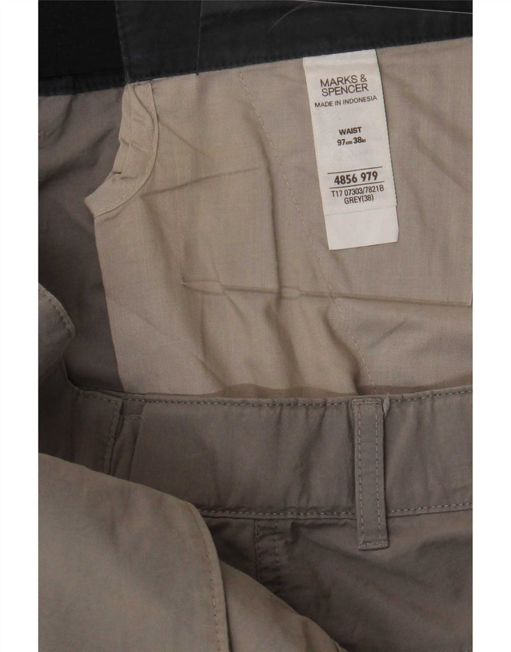 Marks & Spencer Herre Cargo Shorts XL W38 Grå Bomuld