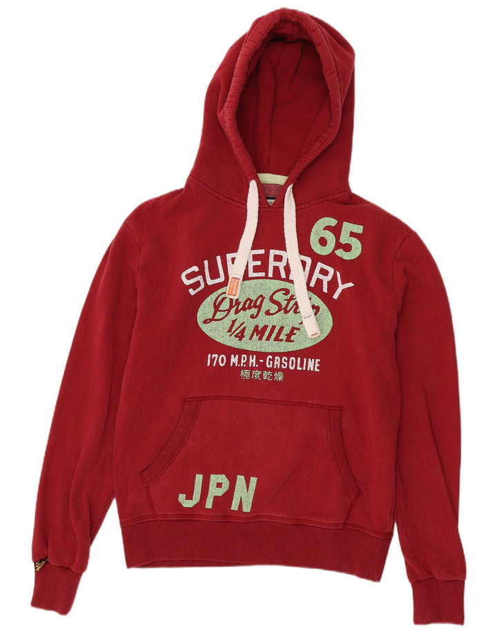 Superdry Grafisk hættetrøje til mænd Medium rød bomuld