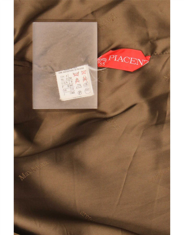 Max Mara Dame Oversized Overfrakke UK 12 Medium Brun Uld