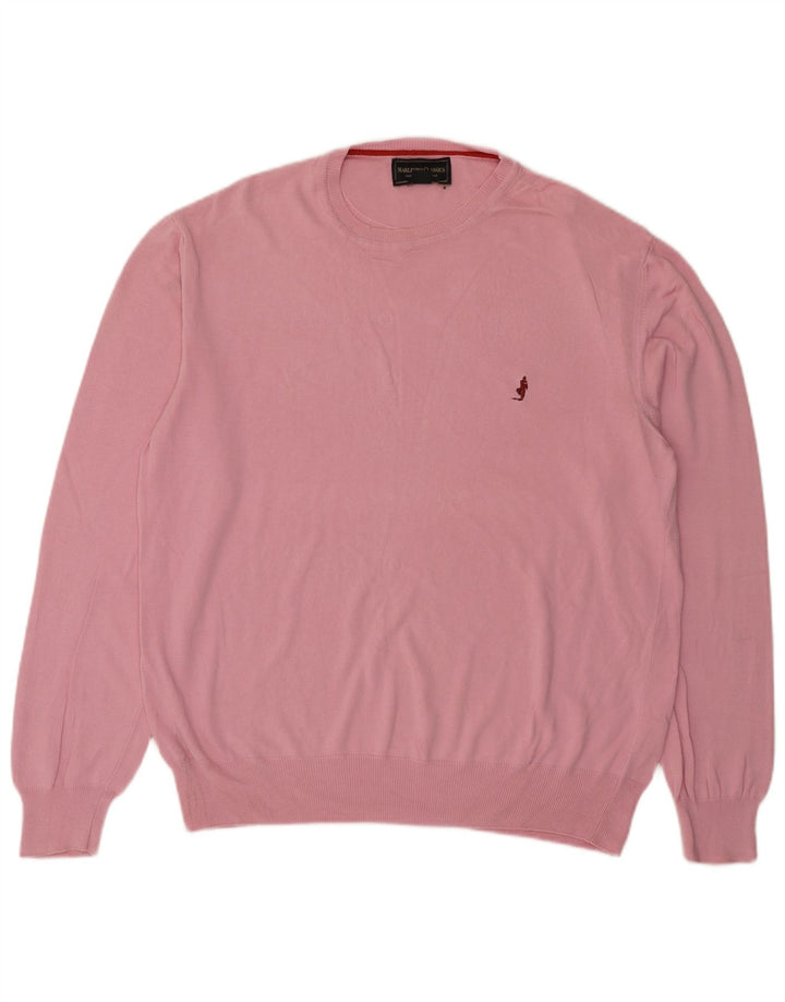 Marlboro Classics Herre Crew Neck Jumper Sweater 2XL Pink Bomuld