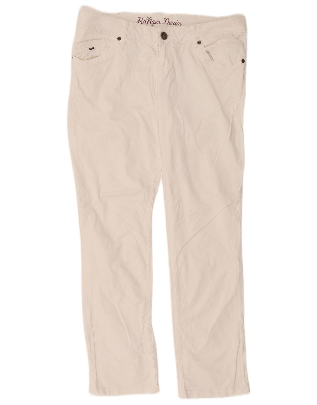 Tommy Hilfiger Herre Slim Jeans W34 L34 Hvid Bomuld