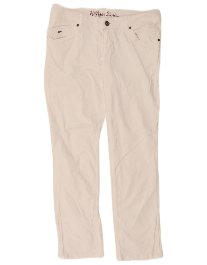 Tommy Hilfiger Herre Slim Jeans W34 L34 Hvid Bomuld