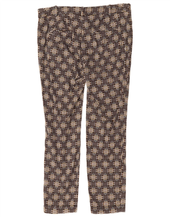 ZARA Womens Slim Casual Trousers EU 40 Medium W30 L27 Brown Geometric