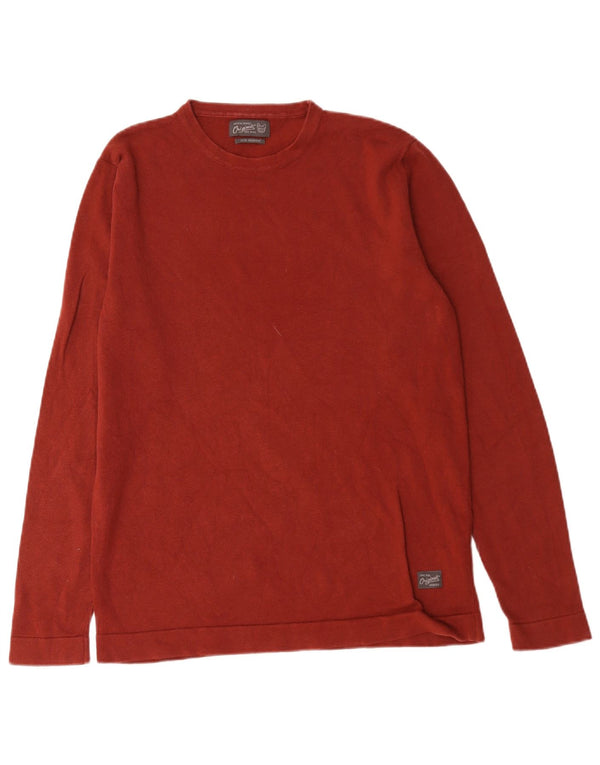 Jack & Jones herre sweater med rund hals, medium rød bomuld