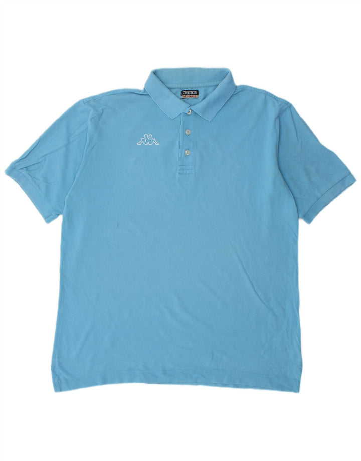 Kappa Herre grafisk poloshirt XL blå bomuld