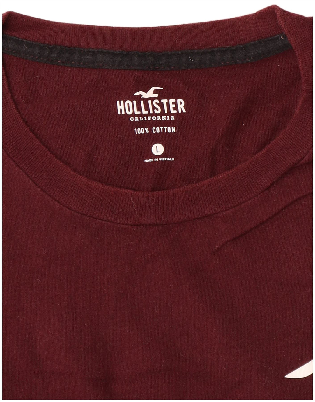 Hollister Herre grafisk top langærmet stor rødbrun bomuld