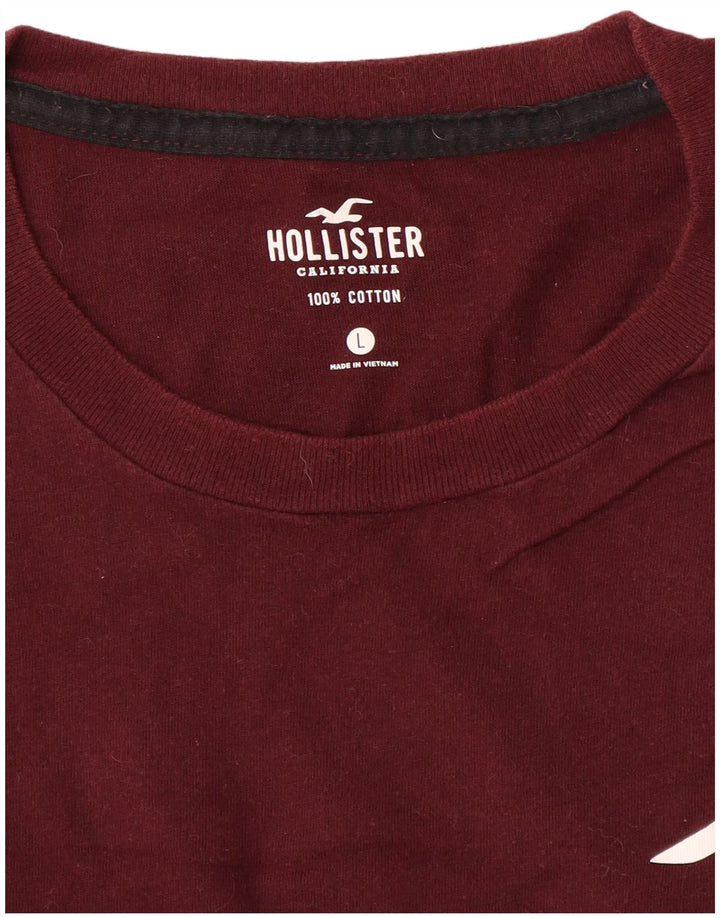 Hollister Herre grafisk top langærmet stor rødbrun bomuld