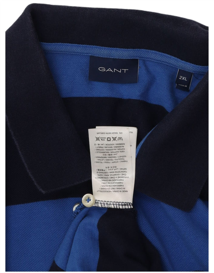 Gant herre poloshirt 2XL blå stribet bomuld