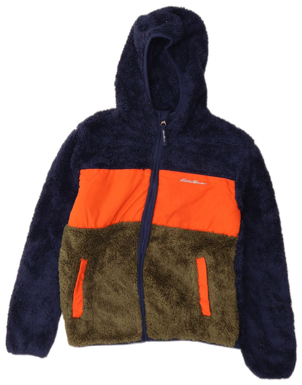 Eddie Bauer drenge fleecejakke 10-11 år Medium Navy Blue Colourblock