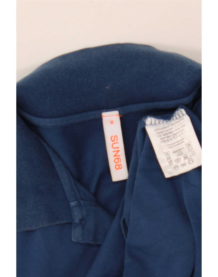Sun68 Langærmet herre poloshirt Medium blå bomuld