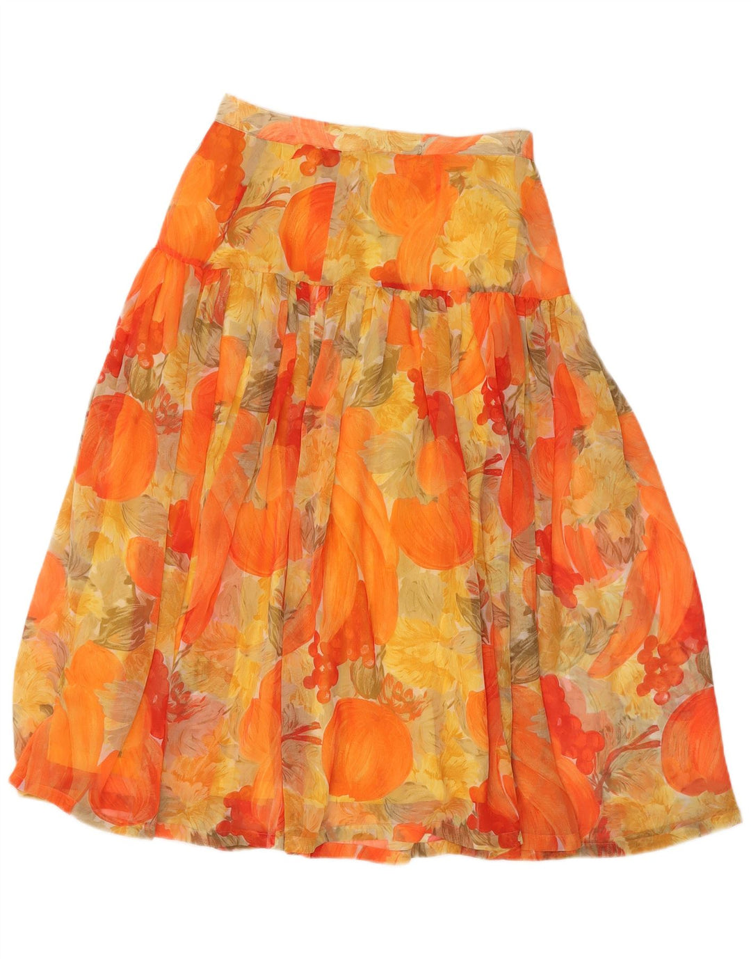 Vintage A-Line nederdel til kvinder W30 Medium Orange Floral