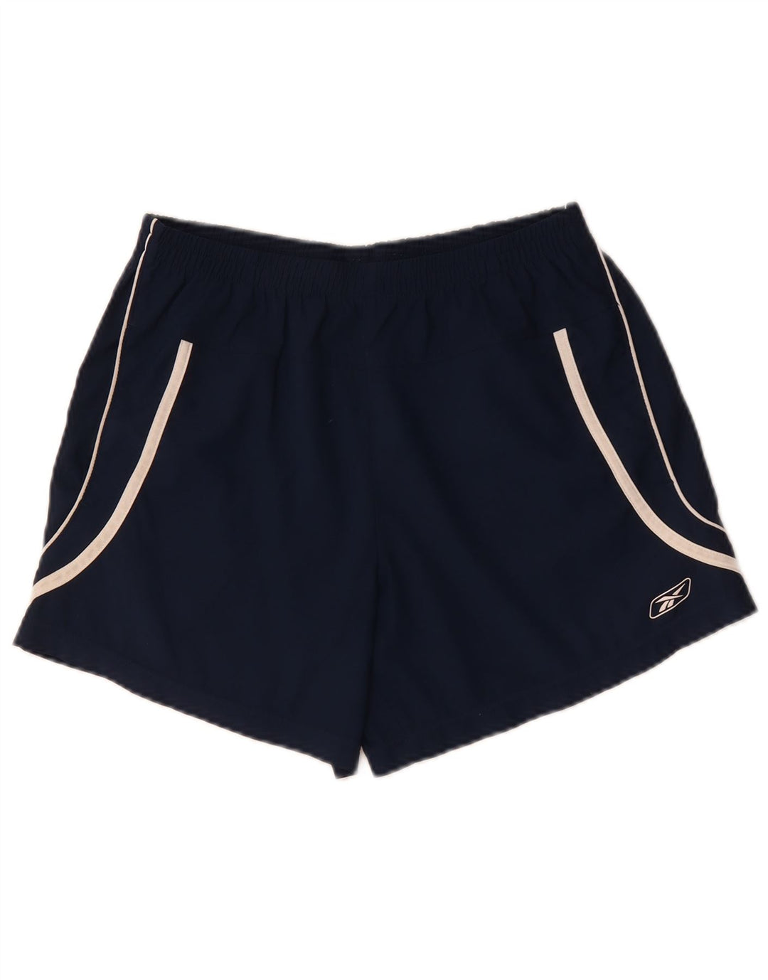 REEBOK sportsshorts til kvinder UK 12 Medium Navy Blue Polyester