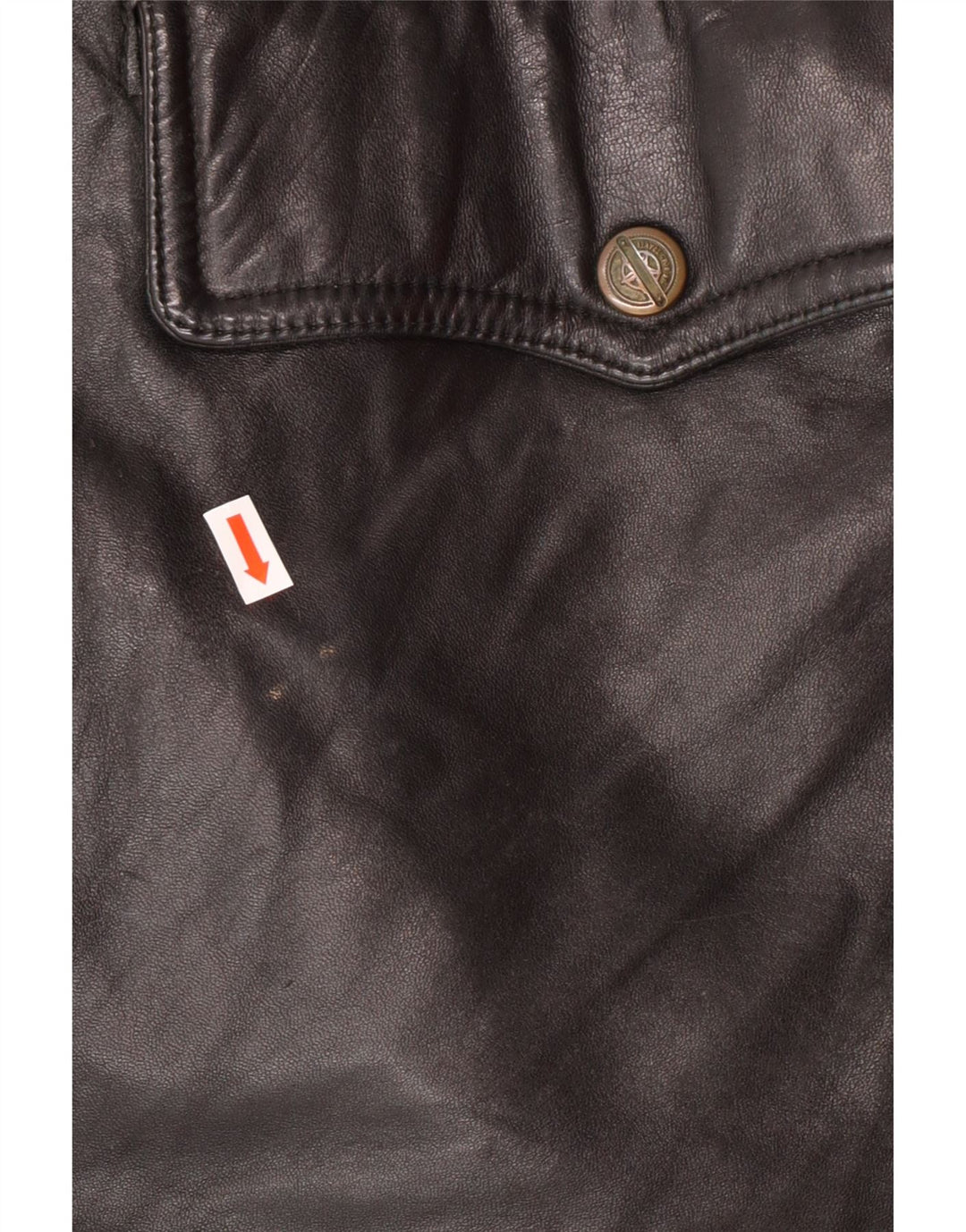 VINTAGE Herre Læderjakke IT 54 2XL Sort Læder