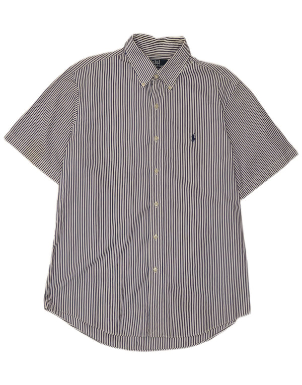 Polo Ralph Lauren Kortærmet Herreskjorte Størrelse 42 16 1/2 Stor Blå Stribet
