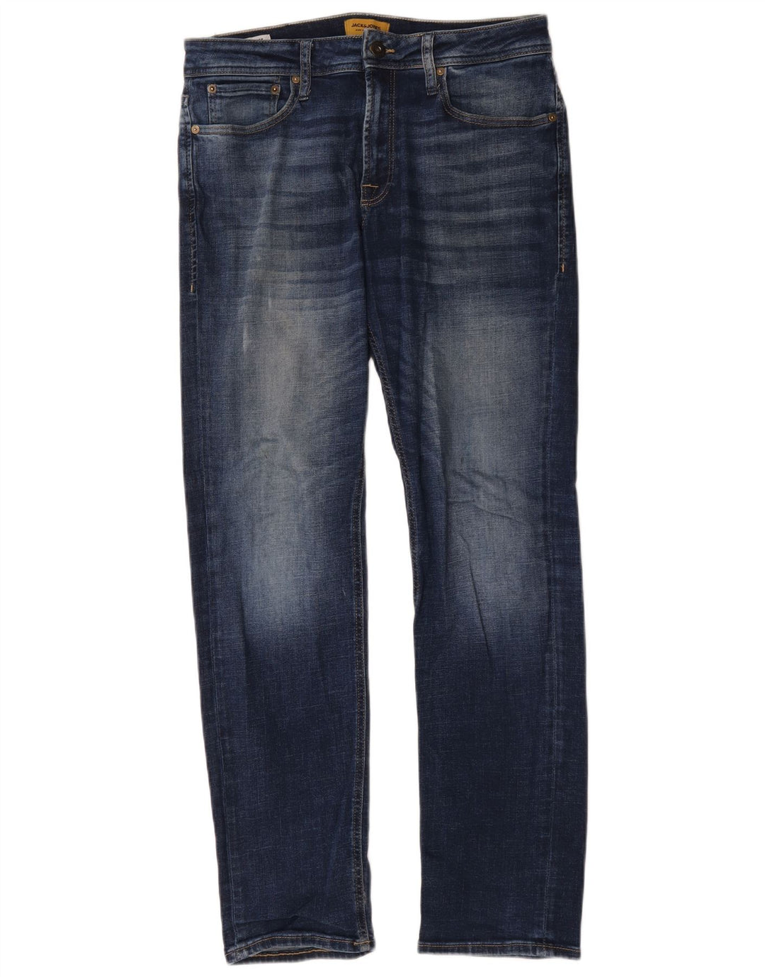 Jack & Jones Straight Jeans til mænd W32 L32 Blå Bomuld