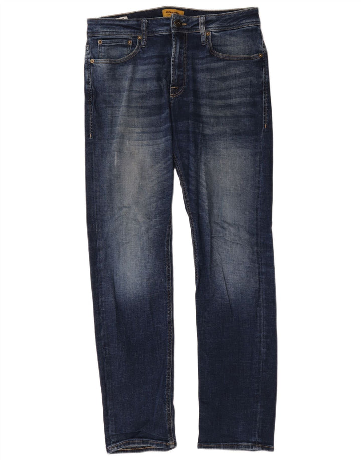 Jack & Jones Straight Jeans til mænd W32 L32 Blå Bomuld