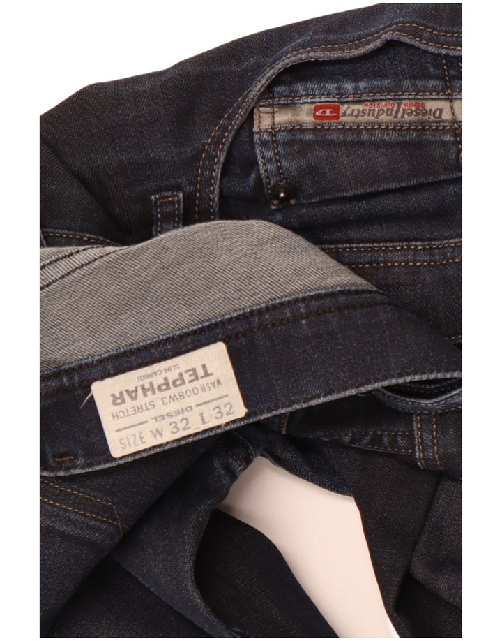 DIESEL Herre Tepphar Carrot Slim Jeans W32 L32 Marineblå Bomuld