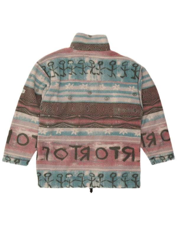 Etirel Mens Graphic Zip Neck Fleece Jumper Small Multicoloured Fair Isle