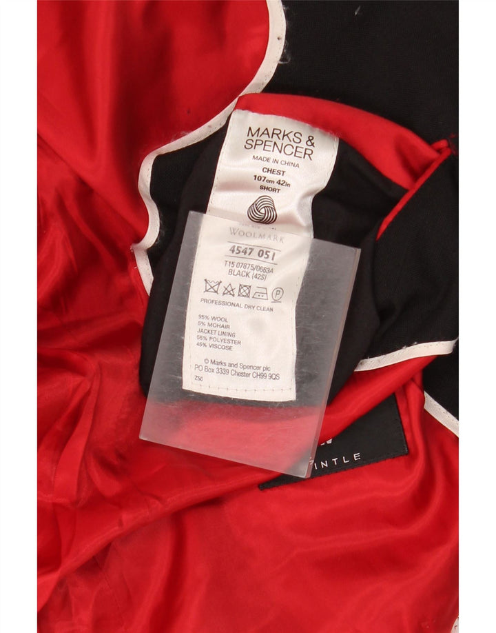 Marks & Spencer Herre 1-knap blazerjakke UK 42 XL Sort Uld