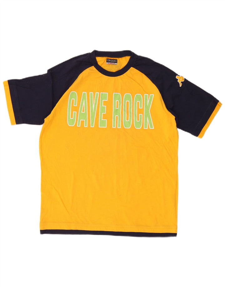 KAPPA Herre grafisk T-shirt Top Stor Gul Colourblock Bomuld