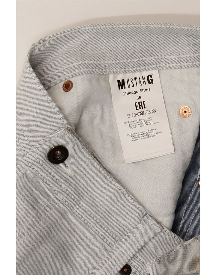 Mustang denimshorts til mænd W35 store blå stribet bomuld