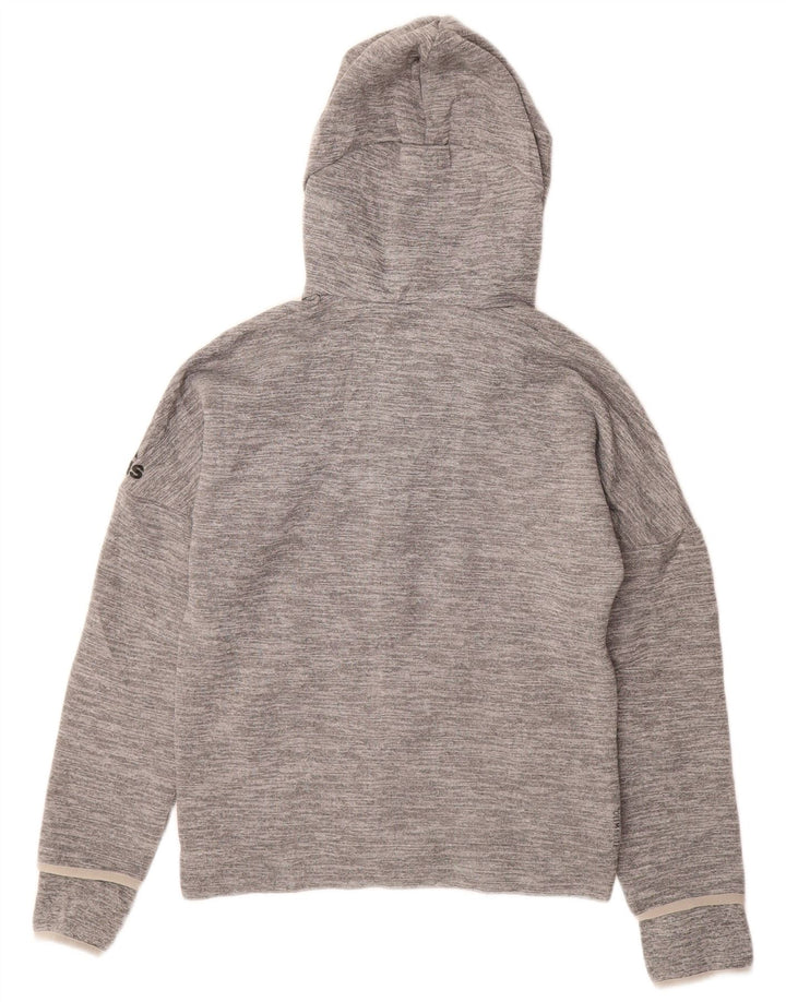 Adidas drenge grafisk hættetrøje med lynlås 11-12 år grå flækket polyester
