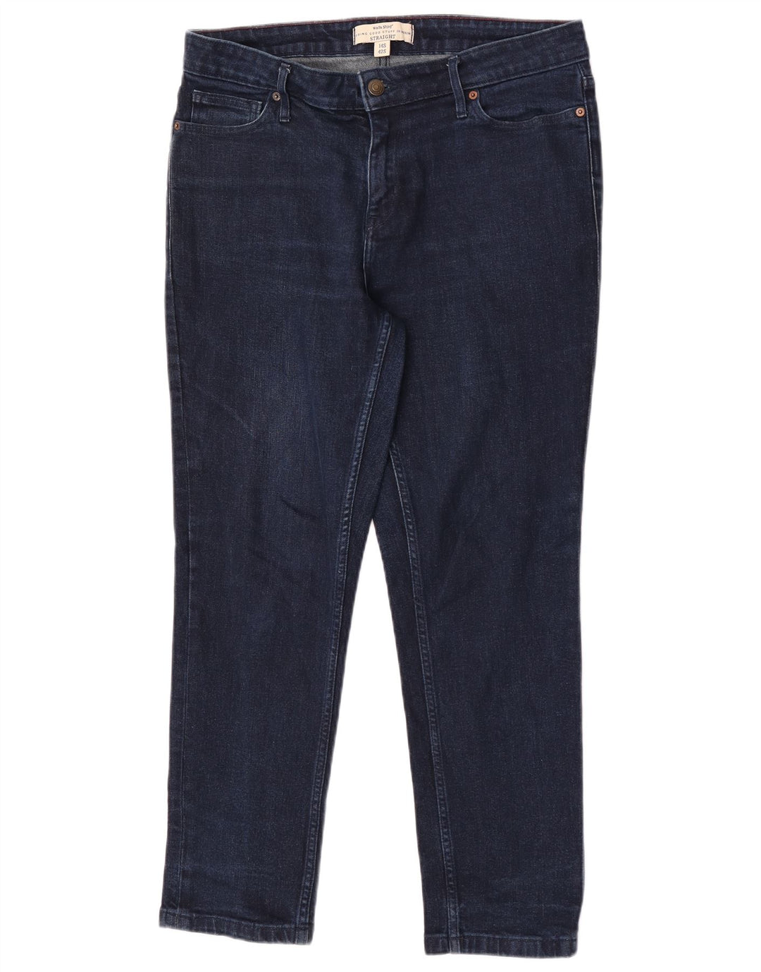 White Stuff Kvinder Kort Straight Jeans UK 14 Large W32 L28 Navy Blue