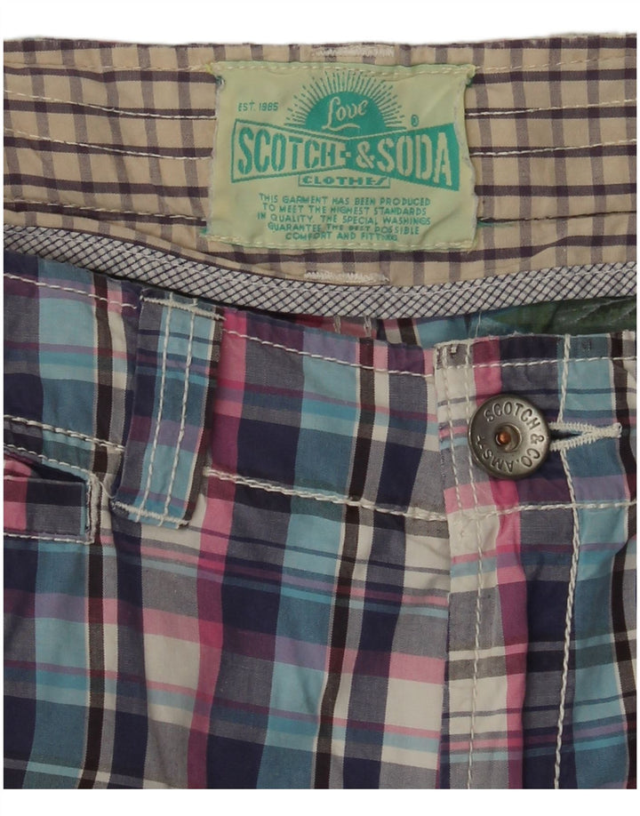 Scotch & Soda Boys Cargo Shorts 15-16 år W30 Flerfarvet Plaid Bomuld