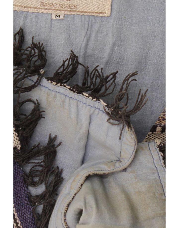 Vintage herrevest mellem flerfarvet stribet bomuld